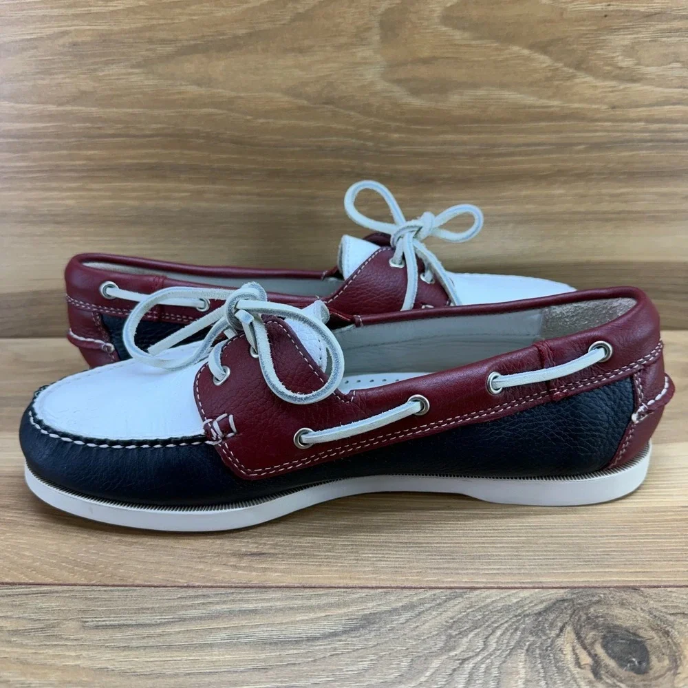 Brooks Brothers Boat Loafers Womens 9 M American Patriotic Navy Red White 5229